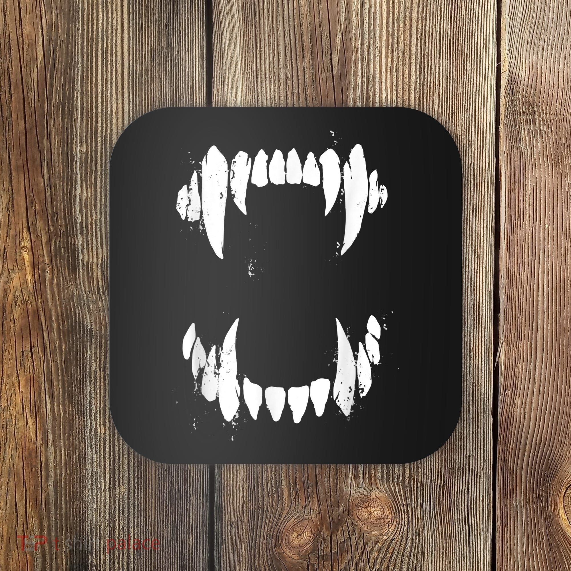 Halloween Horror Wolf Dog Vampire Monster Teeth Costume Coaster