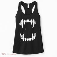 Halloween Horror Wolf Dog Vampire Monster Teeth Costume Women's Tank Top thumb 0