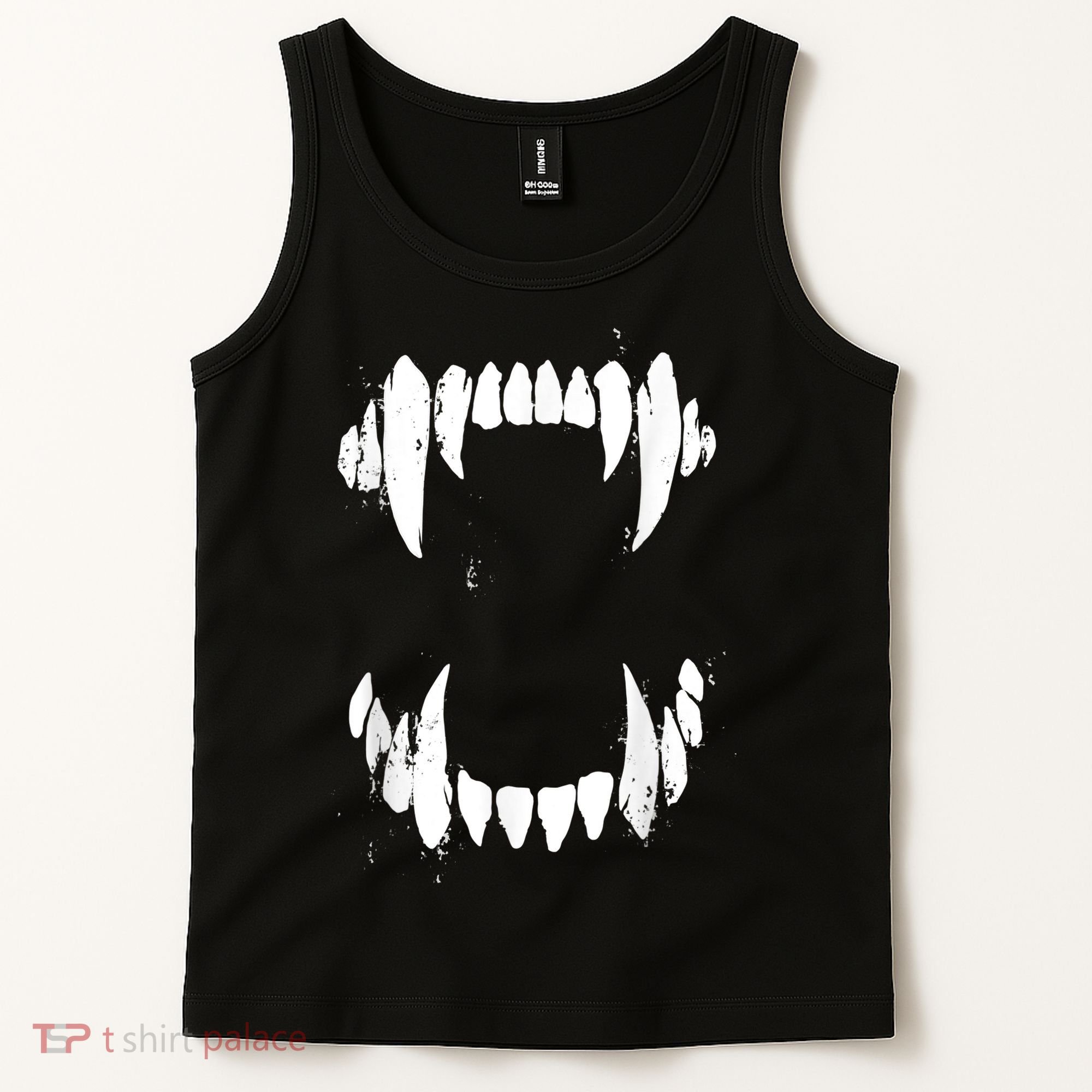 Halloween Horror Wolf Dog Vampire Monster Teeth Costume Tank Top