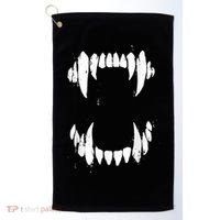 Halloween Horror Wolf Dog Vampire Monster Teeth Costume Golf Towel thumb 0