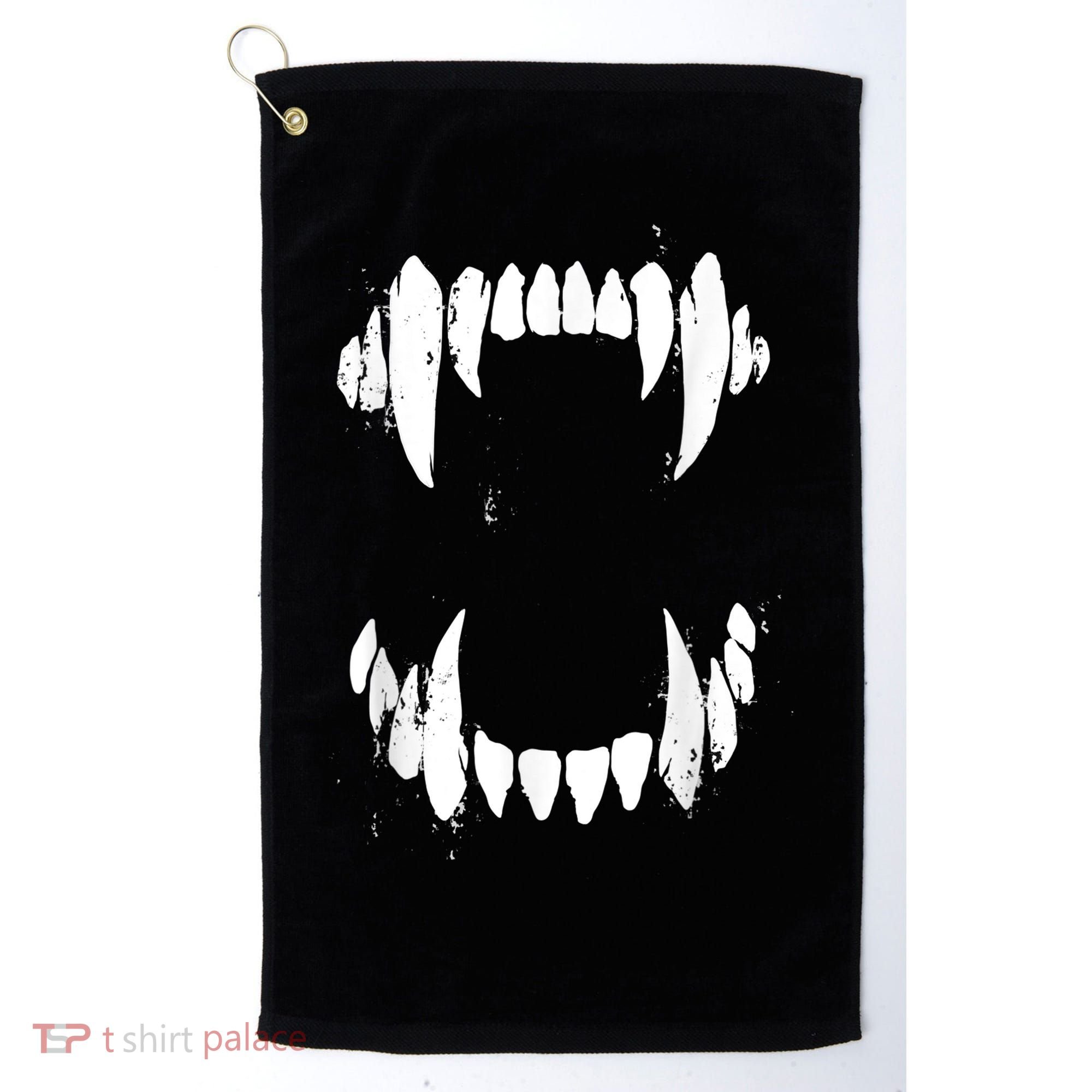Halloween Horror Wolf Dog Vampire Monster Teeth Costume Golf Towel