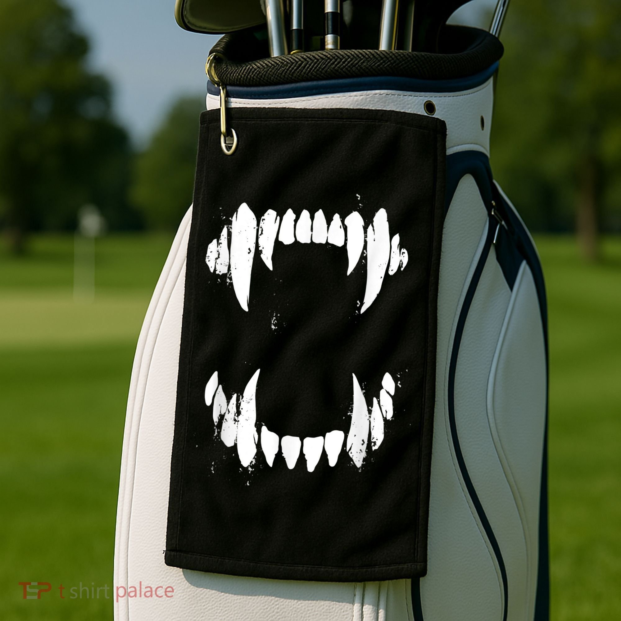 Halloween Horror Wolf Dog Vampire Monster Teeth Costume Golf Towel