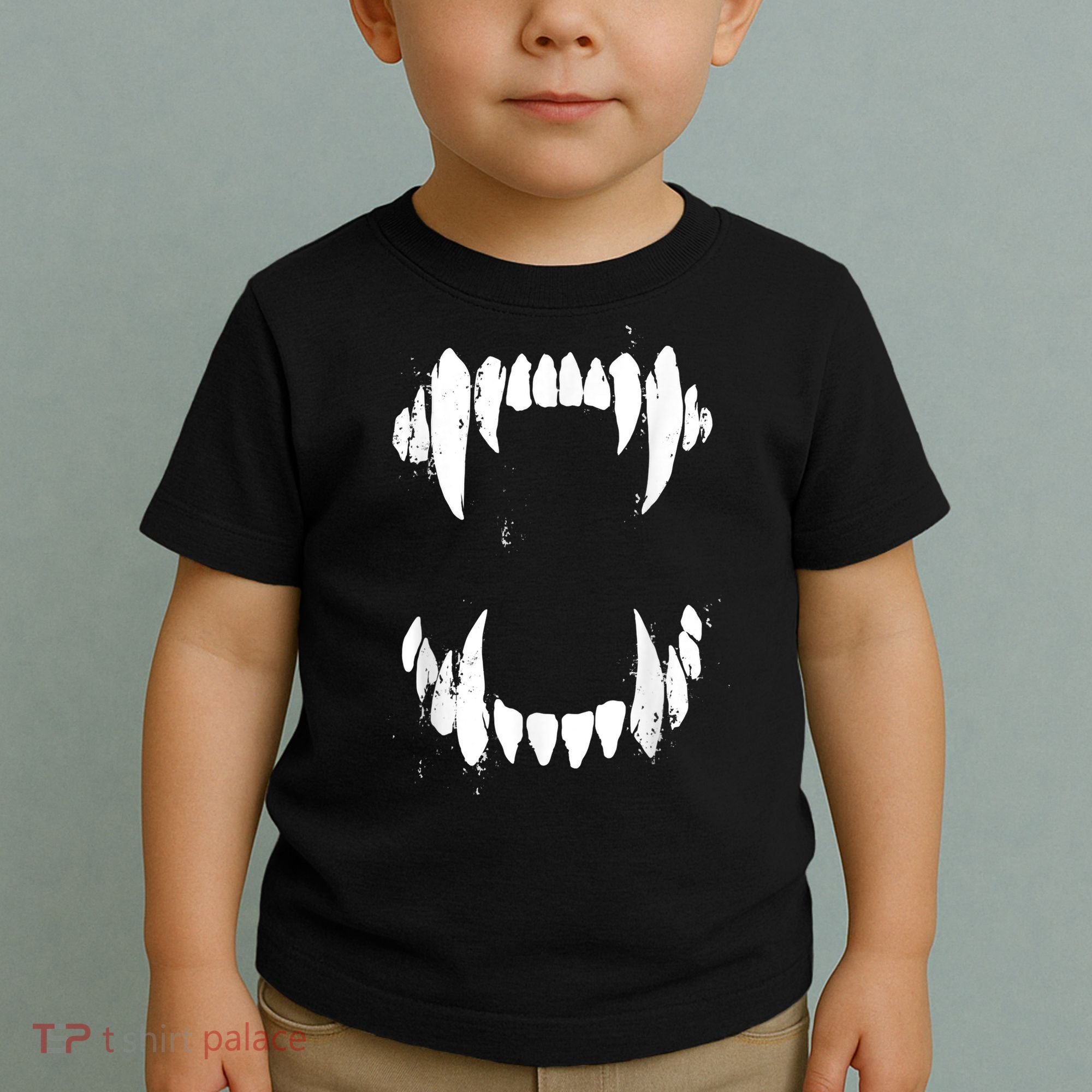 Halloween Horror Wolf Dog Vampire Monster Teeth Costume Toddler T-Shirt