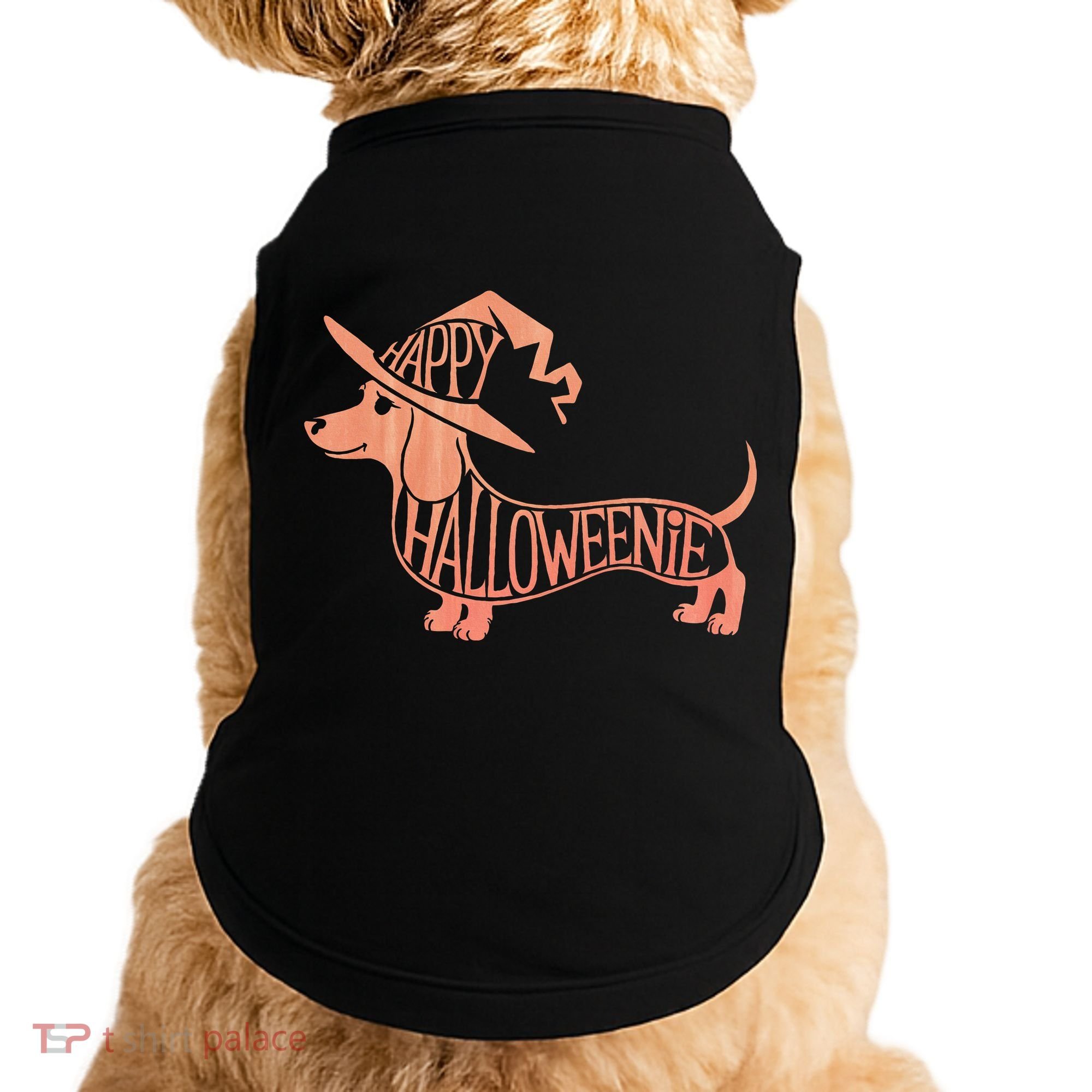 Happy Halloweenie Weiner Dog Cute Dachshund Witch Hat Doggie Tank