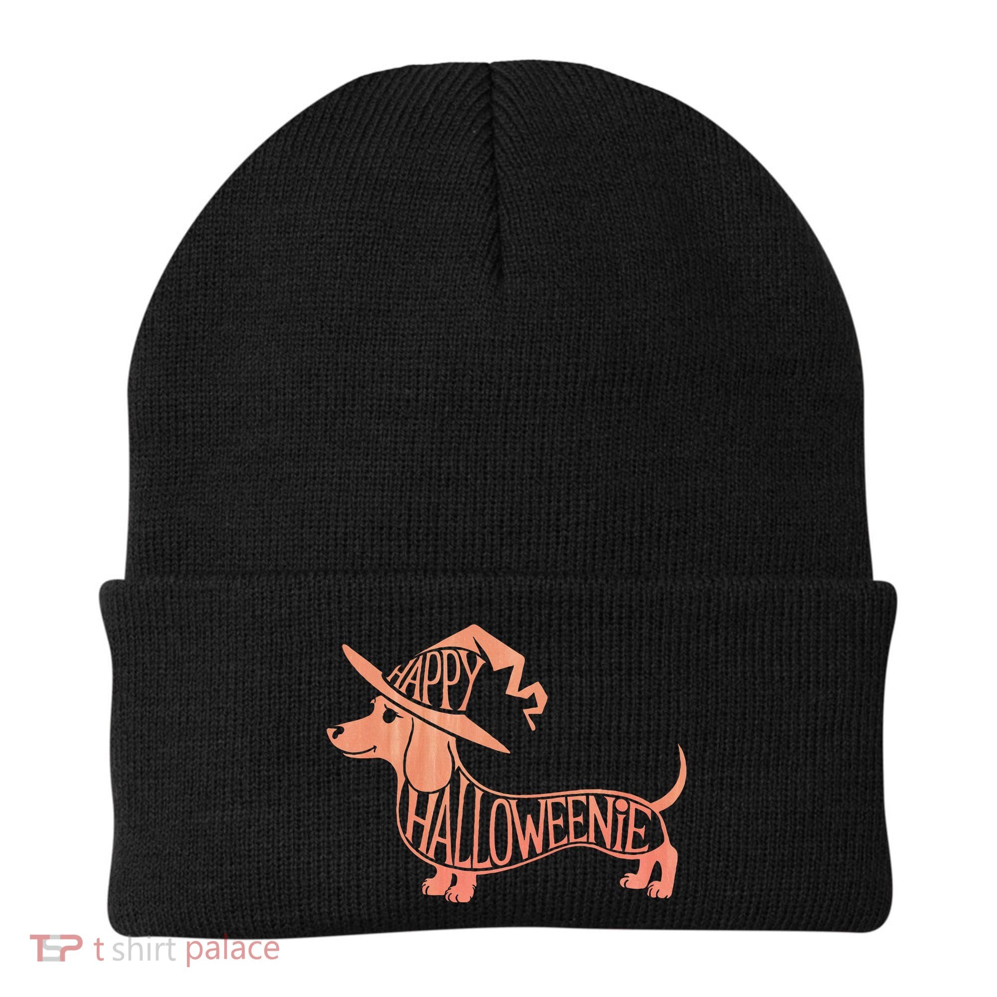 Happy Halloweenie Weiner Dog Cute Dachshund Witch Hat Beanie