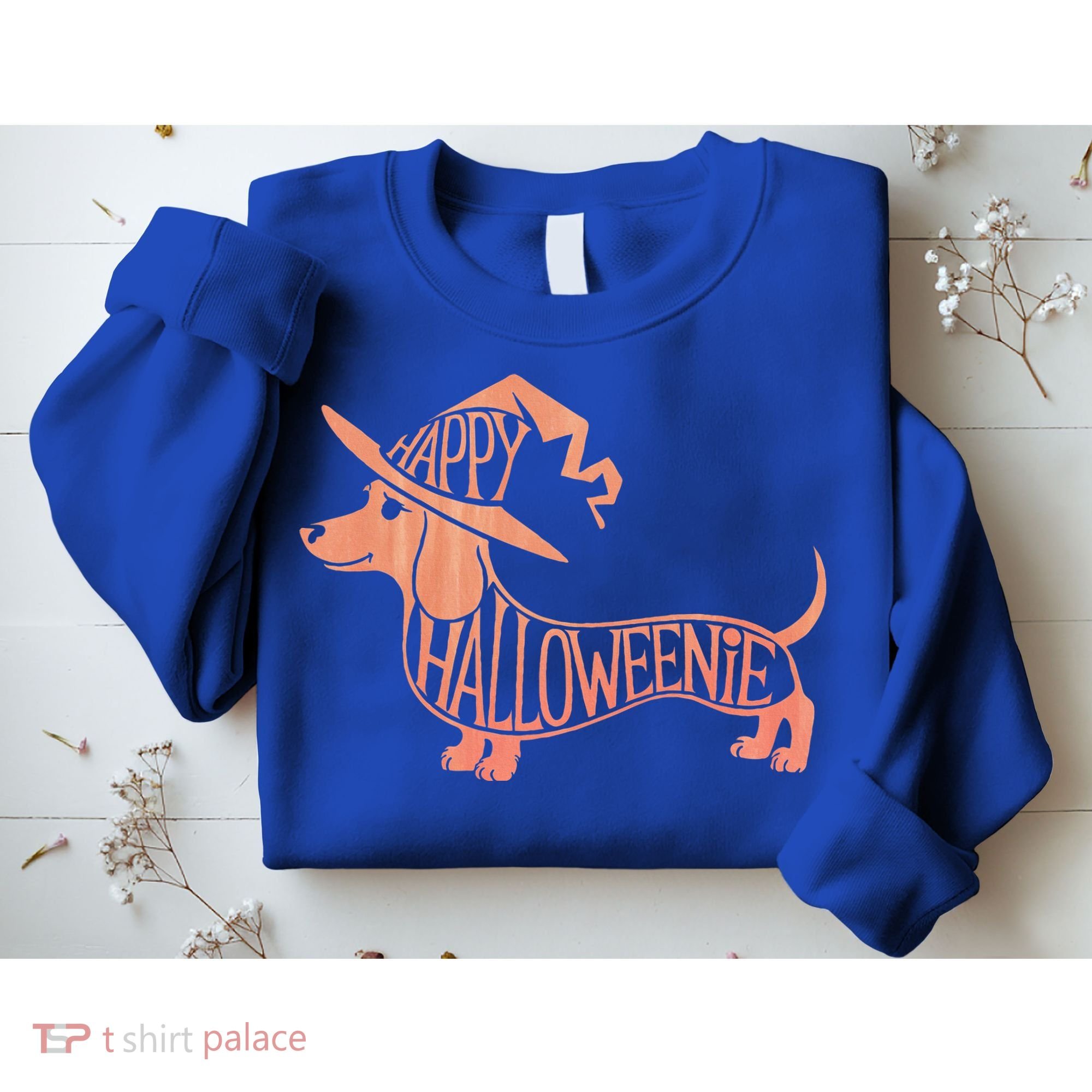 Happy Halloweenie Weiner Dog Cute Dachshund Witch Hat Sweatshirt