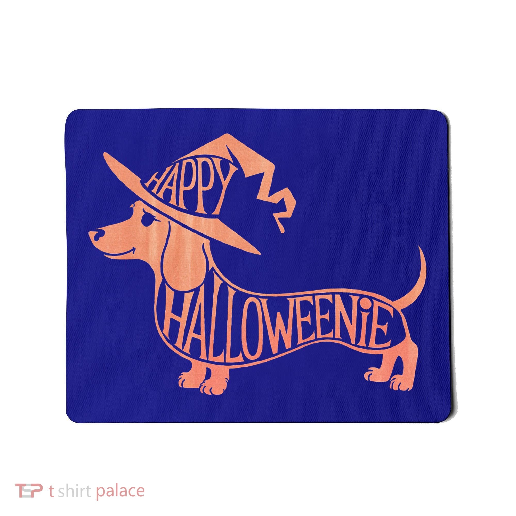 Happy Halloweenie Weiner Dog Cute Dachshund Witch Hat Mousepad