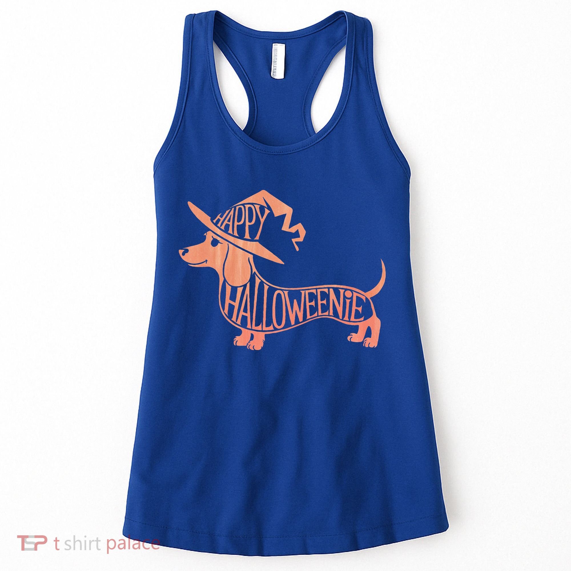 Happy Halloweenie Weiner Dog Cute Dachshund Witch Hat Women's Tank Top
