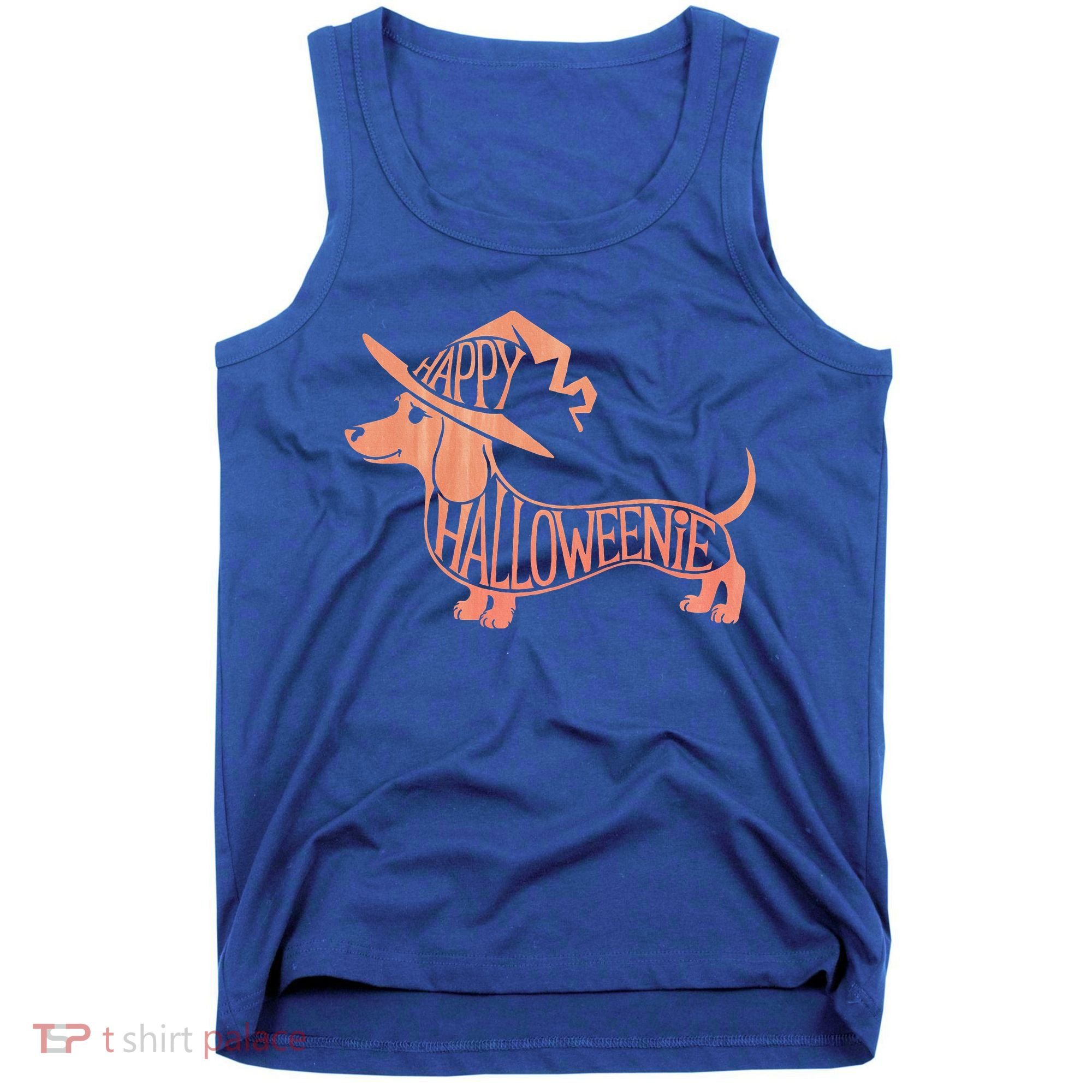 Happy Halloweenie Weiner Dog Cute Dachshund Witch Hat Tank Top