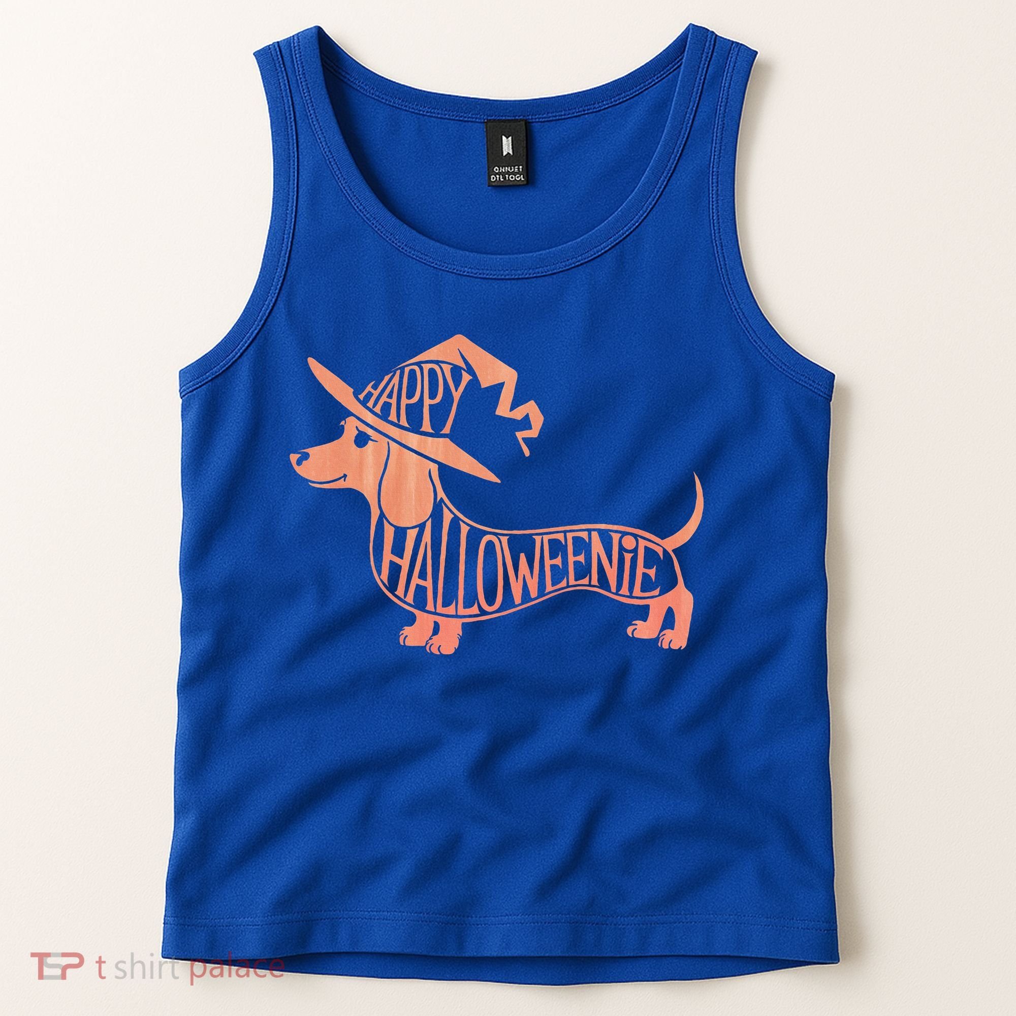 Happy Halloweenie Weiner Dog Cute Dachshund Witch Hat Tank Top
