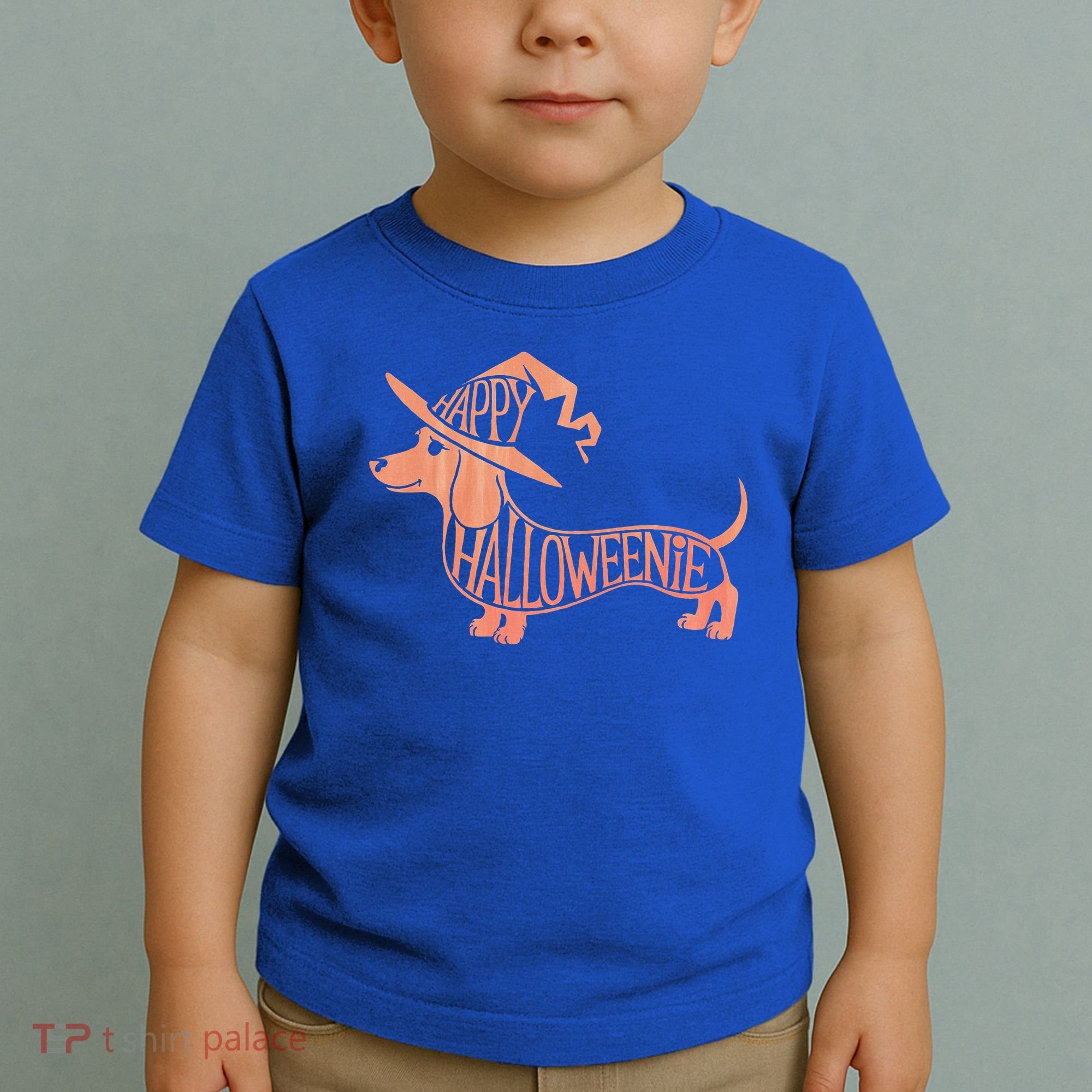 Happy Halloweenie Weiner Dog Cute Dachshund Witch Hat Toddler T-Shirt