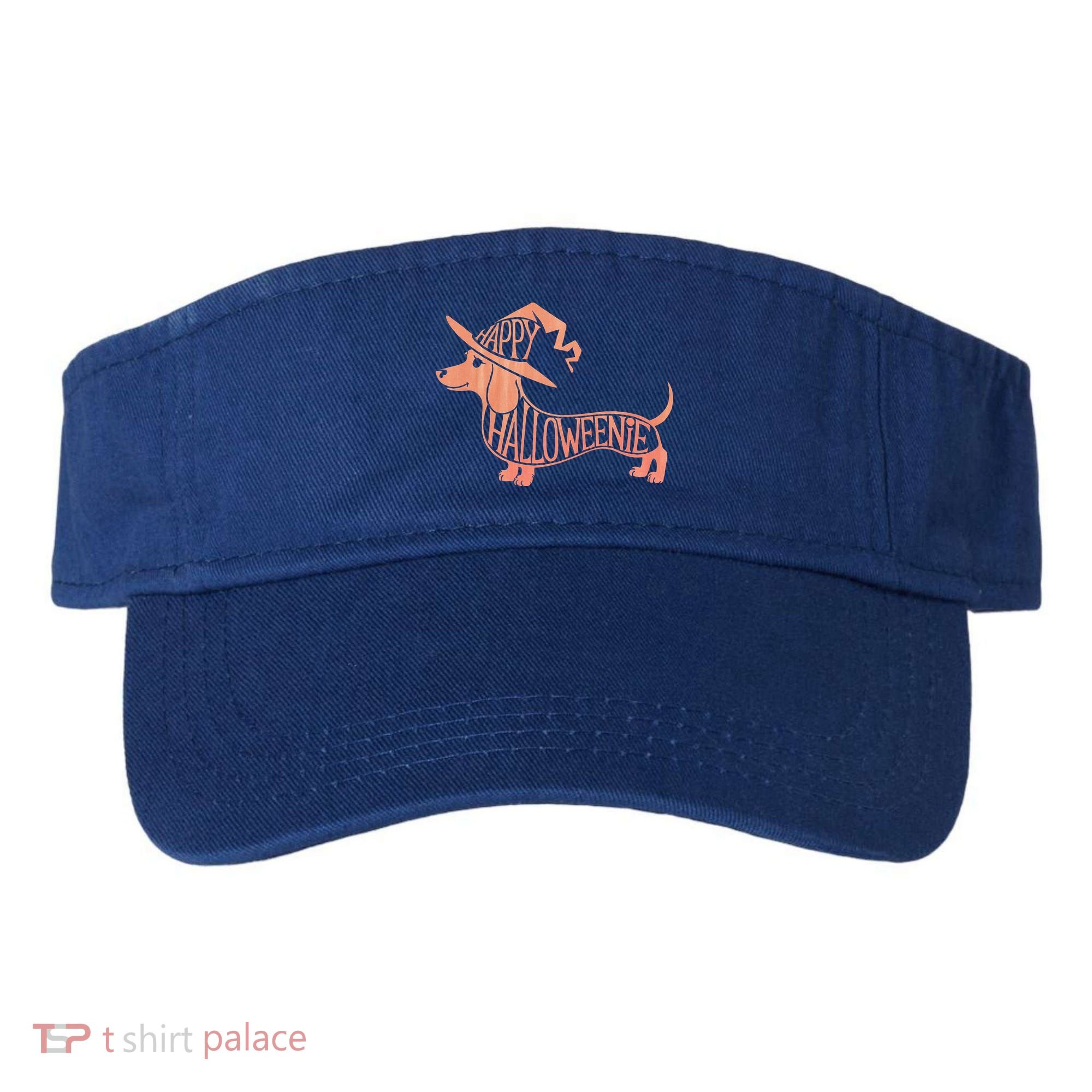 Happy Halloweenie Weiner Dog Cute Dachshund Witch Hat Visor