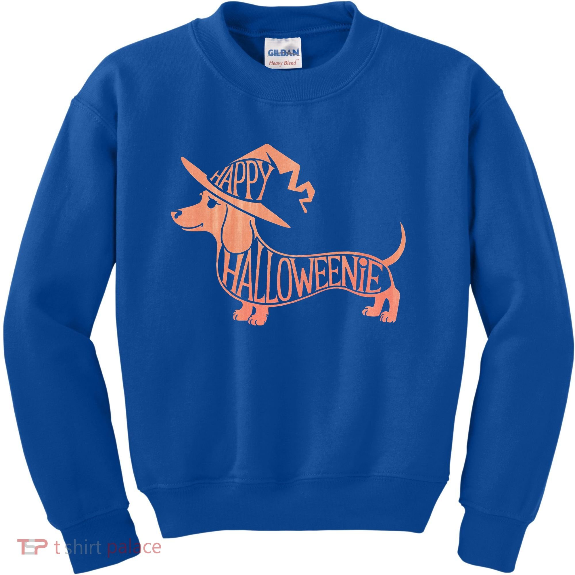 Happy Halloweenie Weiner Dog Cute Dachshund Witch Hat Kids Sweatshirt