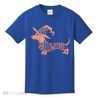 Happy Halloweenie Weiner Dog Cute Dachshund Witch Hat Kids T-Shirt thumb 0