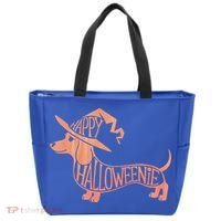 Happy Halloweenie Weiner Dog Cute Dachshund Witch Hat Tote Bag thumb 0