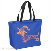 Happy Halloweenie Weiner Dog Cute Dachshund Witch Hat Tote Bag thumb 2