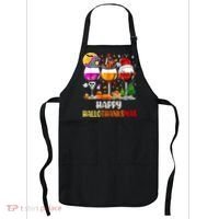 Happy Hallothanksmas Wine Glasses Wine Lover Long Sleeve Apron thumb 0