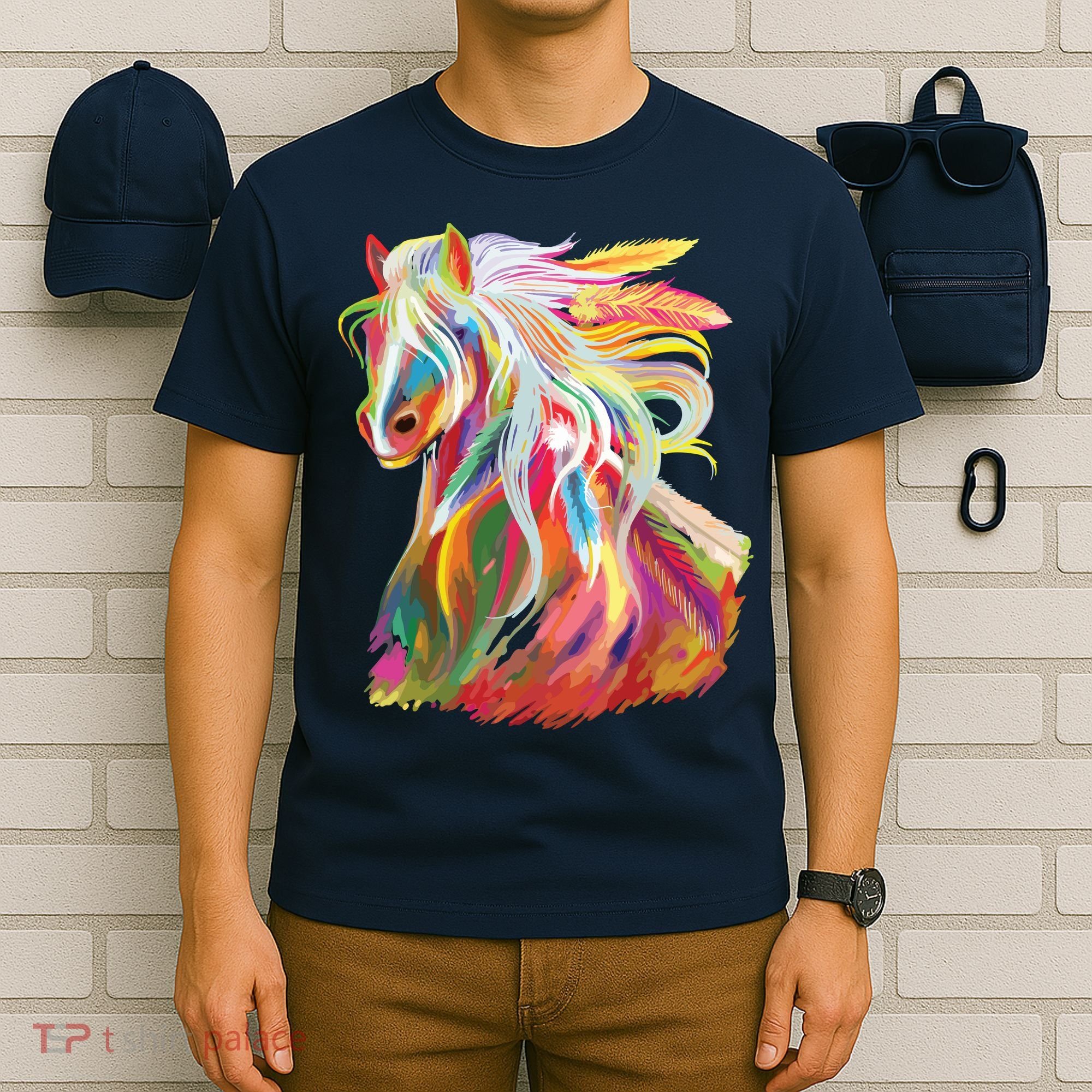 Horse Head Watercolor Equestrian T-Shirt