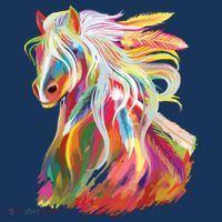 Horse Head Watercolor Equestrian T-Shirt thumb 7