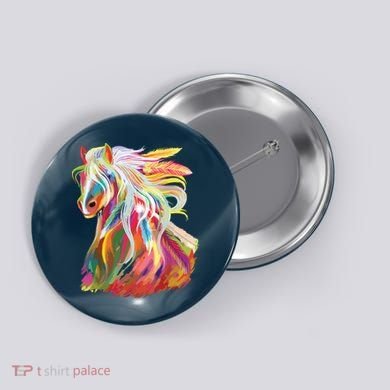 Horse Head Watercolor Equestrian Button