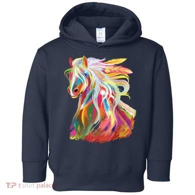 Horse Head Watercolor Equestrian Toddler Hoodie