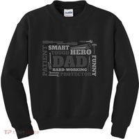 Hero Hard Working Dad Fathers Day Gift Kids Sweatshirt thumb 0