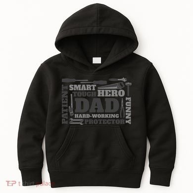 Hero Hard Working Dad Fathers Day Gift Kids Hoodie