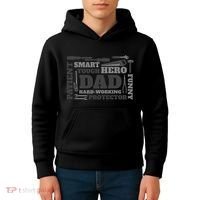 Hero Hard Working Dad Fathers Day Gift Kids Hoodie thumb 4