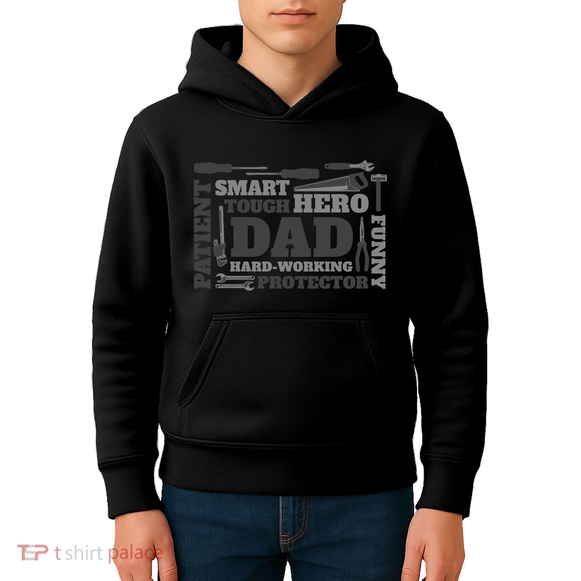 Hero Hard Working Dad Fathers Day Gift Kids Hoodie