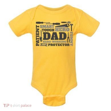 Hero Hard Working Dad Fathers Day Gift Baby Bodysuit