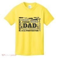 Hero Hard Working Dad Fathers Day Gift Kids T-Shirt thumb 0