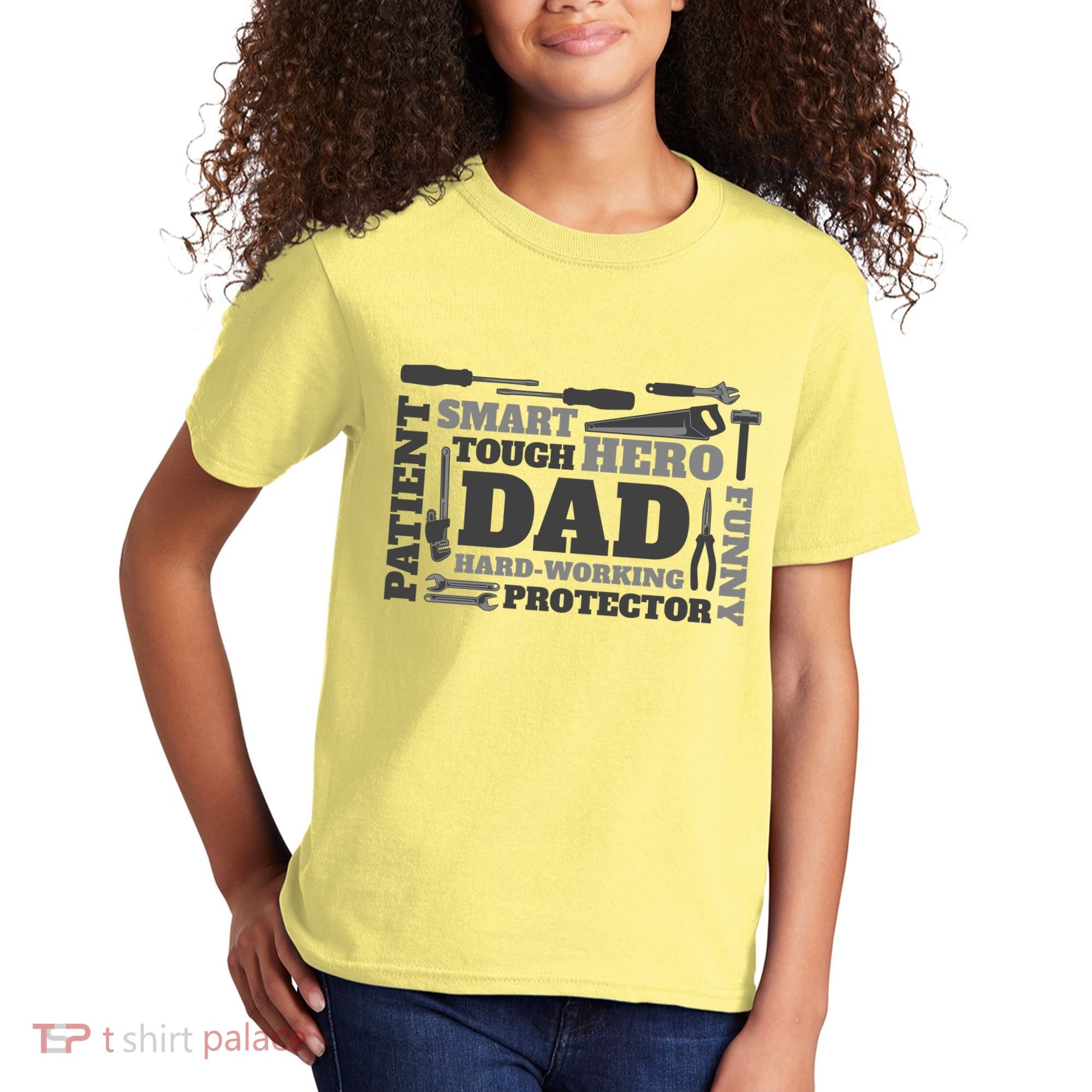 Hero Hard Working Dad Fathers Day Gift Kids T-Shirt