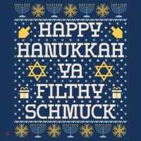 Happy Hanukkah Ya Filthy Schmuck Funny Hanukkah Idea Women's Hoodie thumb 2
