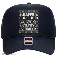 Happy Hanukkah Ya Filthy Schmuck Funny Hanukkah Idea Hat thumb 0