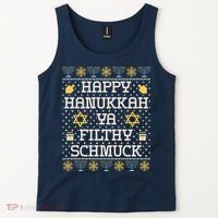 Happy Hanukkah Ya Filthy Schmuck Funny Hanukkah Idea Tank Top thumb 2