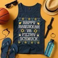 Happy Hanukkah Ya Filthy Schmuck Funny Hanukkah Idea Tank Top thumb 4