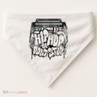 Hip Hop Ya Dont Stop Old School 80s 90s Boombox USA-Made Doggie Bandana thumb 0