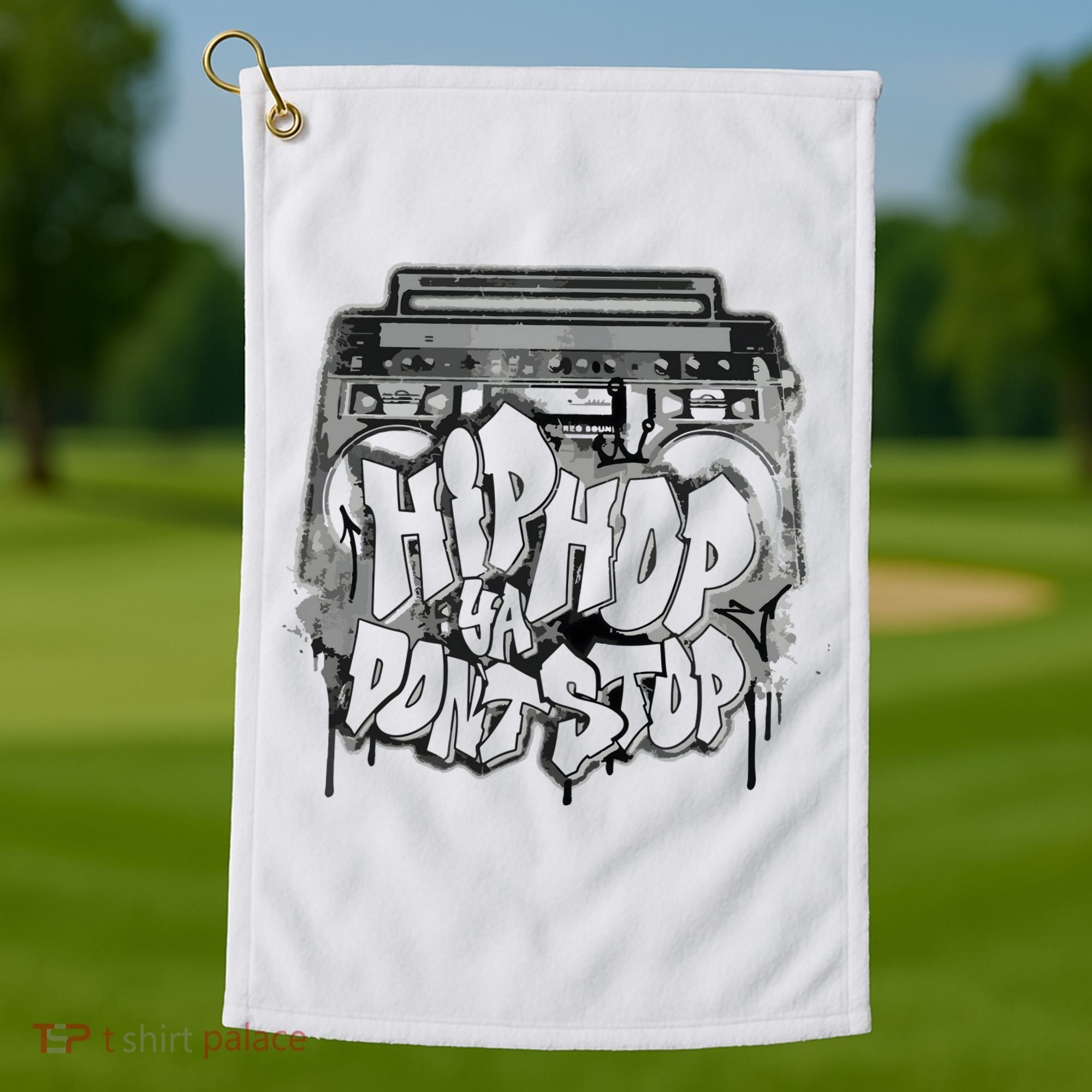 Hip Hop Ya Dont Stop Old School 80s 90s Boombox Golf Towel