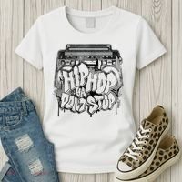 Hip Hop Ya Dont Stop Old School 80s 90s Boombox Women's T-Shirt thumb 3