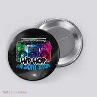 Hip Hop Ya Dont Stop Old School Boombox 80s Button thumb 0
