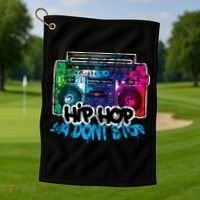 Hip Hop Ya Dont Stop Old School Boombox 80s Golf Towel thumb 1