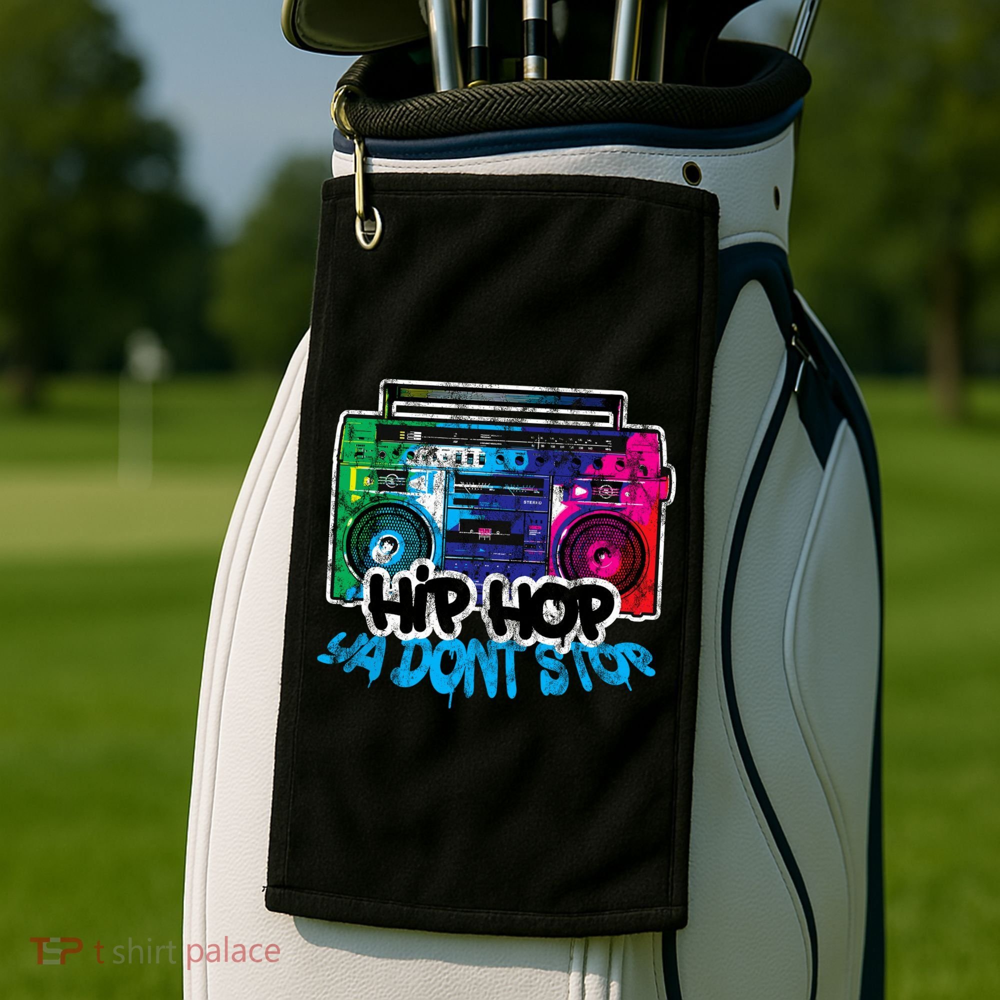Hip Hop Ya Dont Stop Old School Boombox 80s Golf Towel