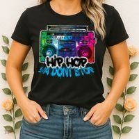 Hip Hop Ya Dont Stop Old School Boombox 80s Women's T-Shirt thumb 2
