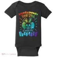 Hippity Hoppity your soul is now my property Funny Easter Baby Bodysuit thumb 0
