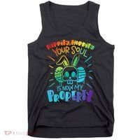 Hippity Hoppity your soul is now my property Funny Easter Tank Top thumb 0
