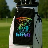 Hippity Hoppity your soul is now my property Funny Easter Golf Towel thumb 2