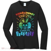 Hippity Hoppity your soul is now my property Funny Easter Women's Long Sleeve Shirt thumb 0