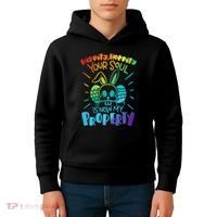 Hippity Hoppity your soul is now my property Funny Easter Kids Hoodie thumb 4