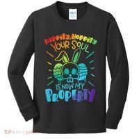 Hippity Hoppity your soul is now my property Funny Easter Kids Long Sleeve Shirt thumb 0