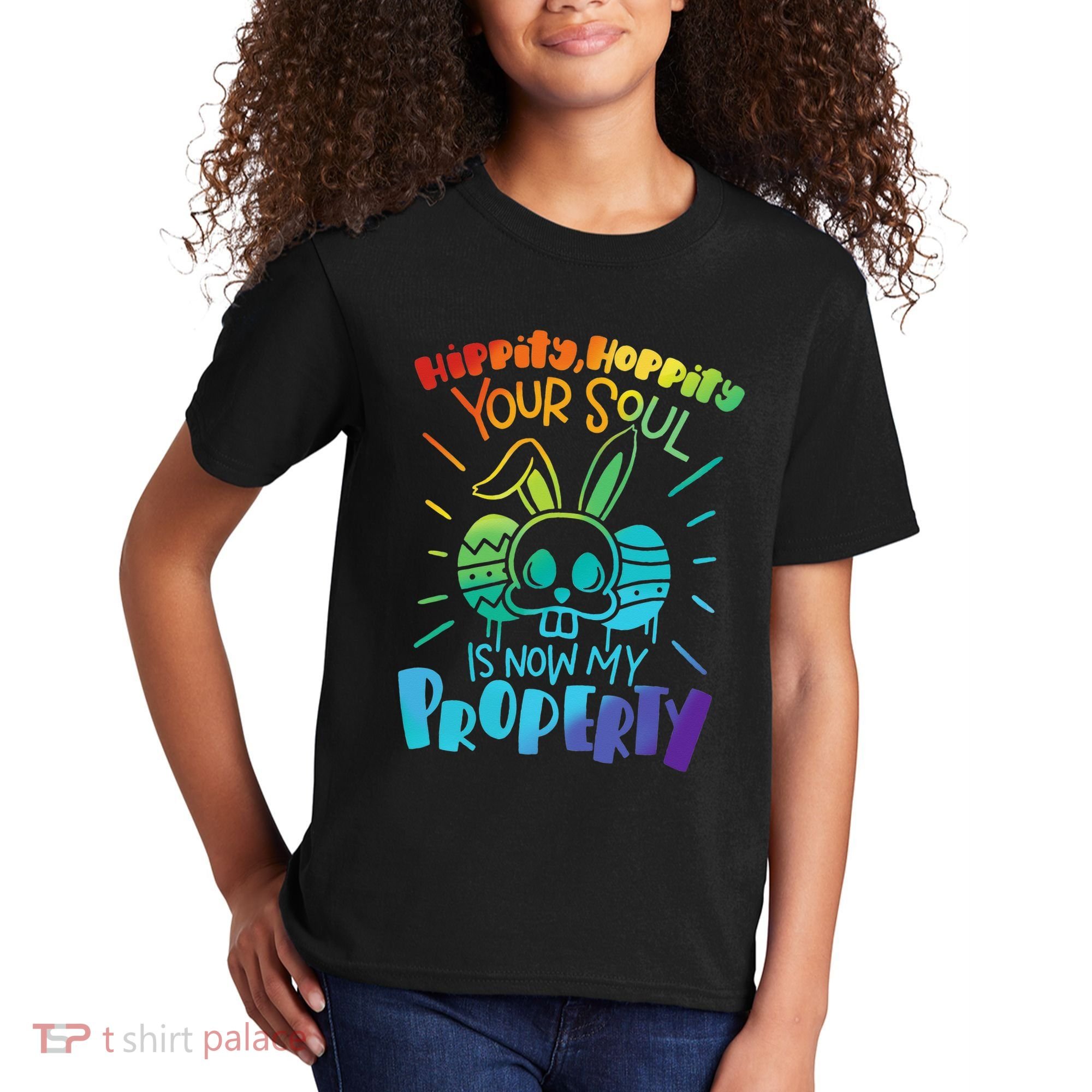 Hippity Hoppity your soul is now my property Funny Easter Kids T-Shirt
